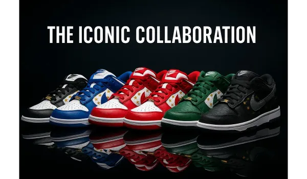 Nike Dunk Supreme sneakers displayed in studio setup