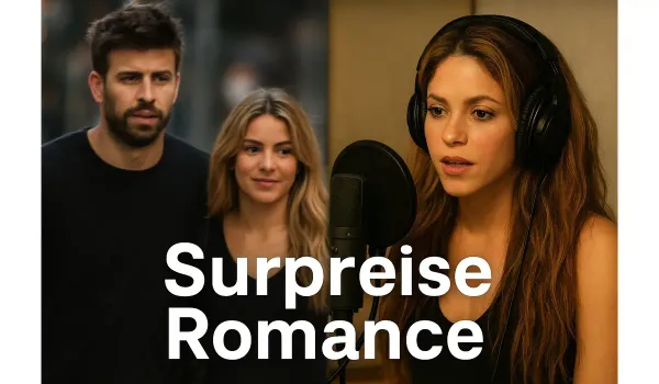 Shakira Husband New GF performing live with relationship headline overlay