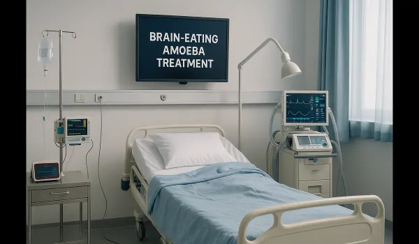 Brain-eating amoeba treatment in hospital.