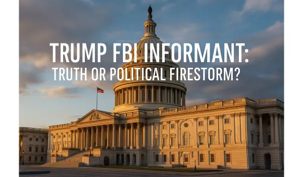 U.S. Capitol with headline overlay Trump FBI Informant