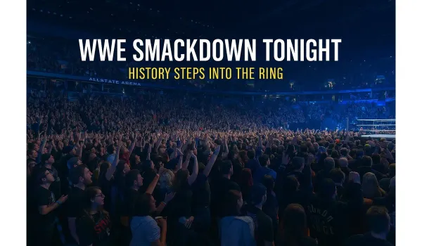 Allstate Arena packed with excited where is wwe smackdown tonight overlay