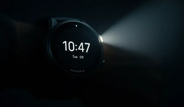 Amazfit smartwatch with built-in flashlight