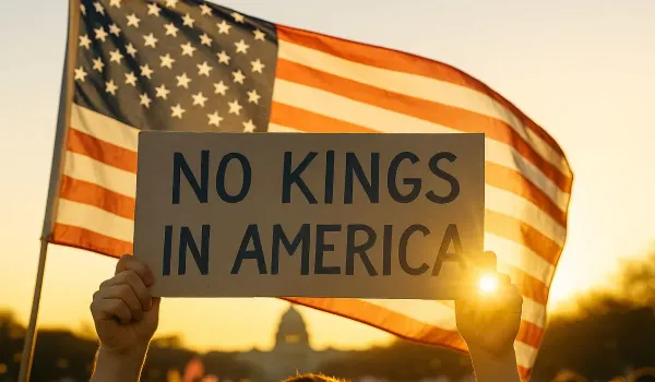 Americans protesting Trump under No Kings movement in Washington D.C.