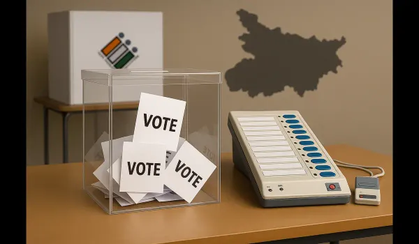 Bihar Election 2025 first phase latest news with ballot box and voting setup