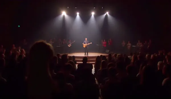 Jimmy Fallon Taylor Swift surprise performance stage setup.