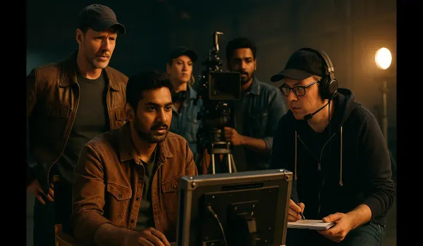 Indian entertainment USA trends collaboration on film set.