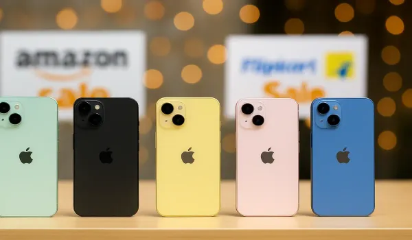 Apple iPhone 15 lowest price on Amazon Flipkart