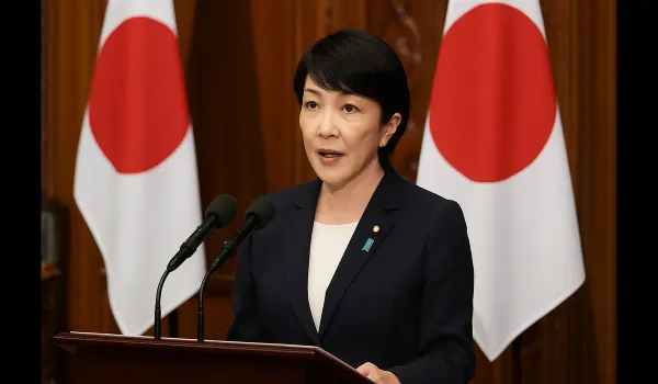 Japan women in politics Sanae Takaichi leadership press event.