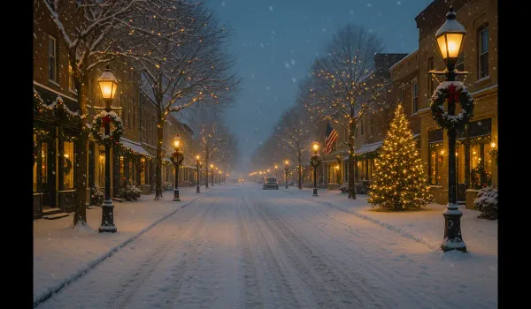 Snowy streets of America during Christmas – USA Christmas holiday packages.