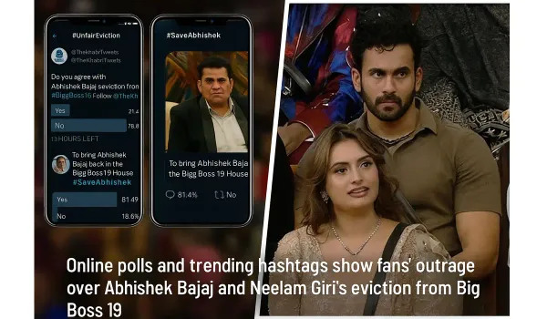 Abhishek Bajaj and Neelam Giri during Bigg Boss 19 eviction announcement episode.