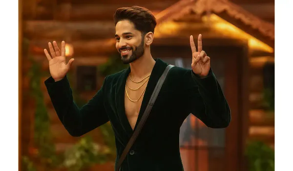 contestant smiling and gesturing inside Bigg Boss 19 house