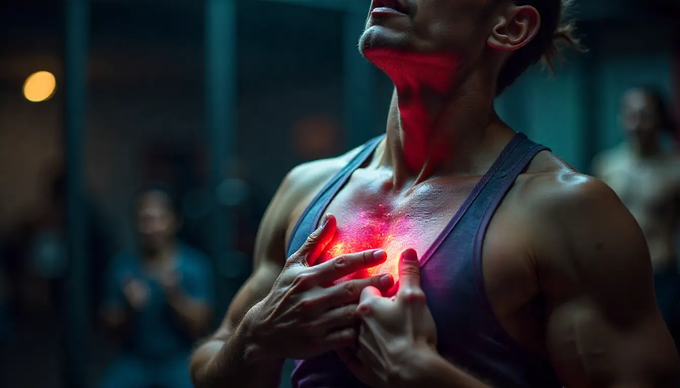 Athlete struggling with muscle weakness due to mitochondrial dysfunction