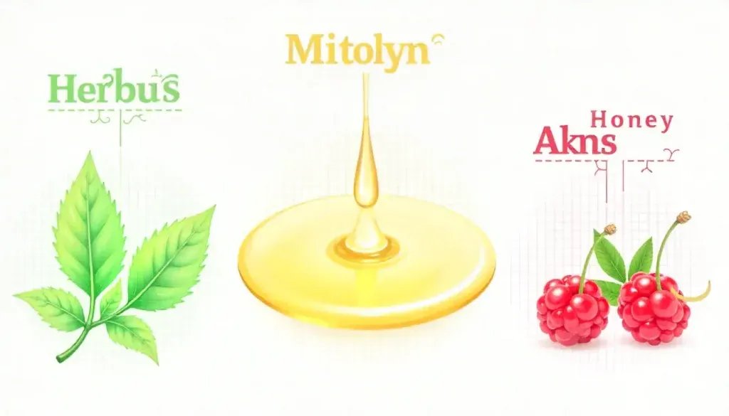 Mitolyn natural ingredients including herbs, honey, and berries for metabolism and weight loss support