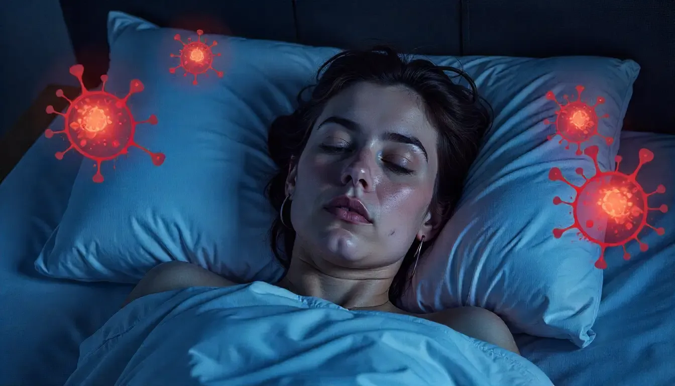 Restless person with poor sleep due to mitochondrial dysfunction