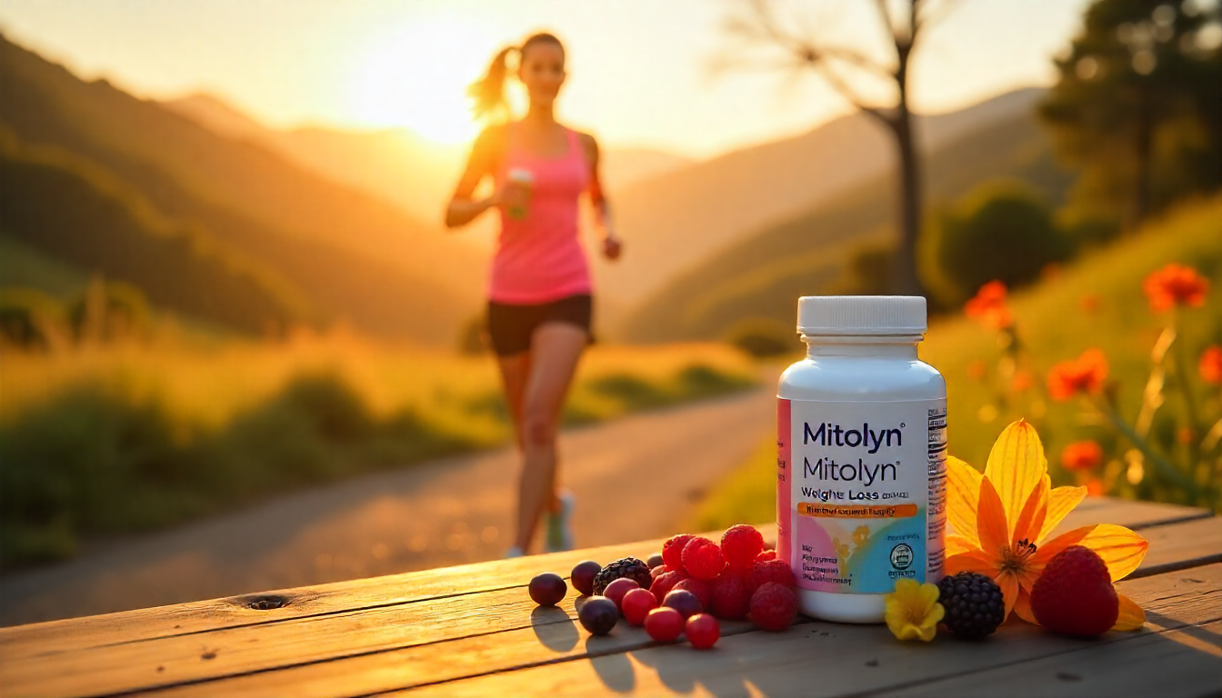 Fit young woman showing the positive results of Mitolyn weight loss supplement for a healthy and active lifestyle.