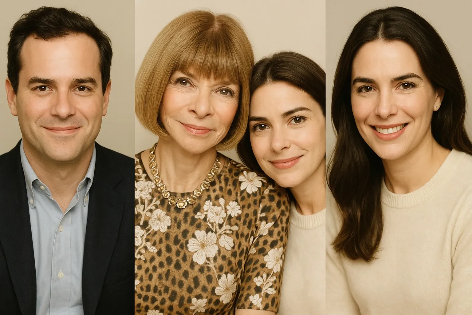 Anna Wintour with her children Charles and Bee Shaffer.