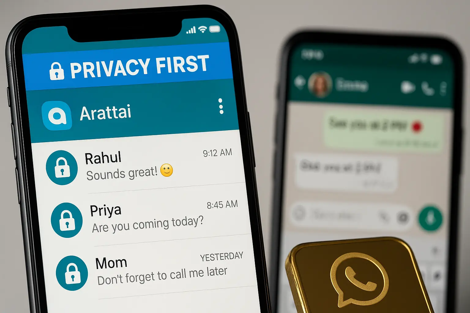 Arattai messenger app features compared to WhatsApp privacy tools