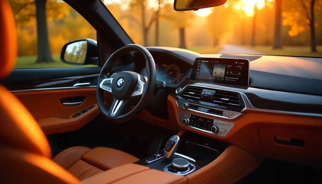 BMW iX3 M Sport interior with M steering wheel and panoramic display