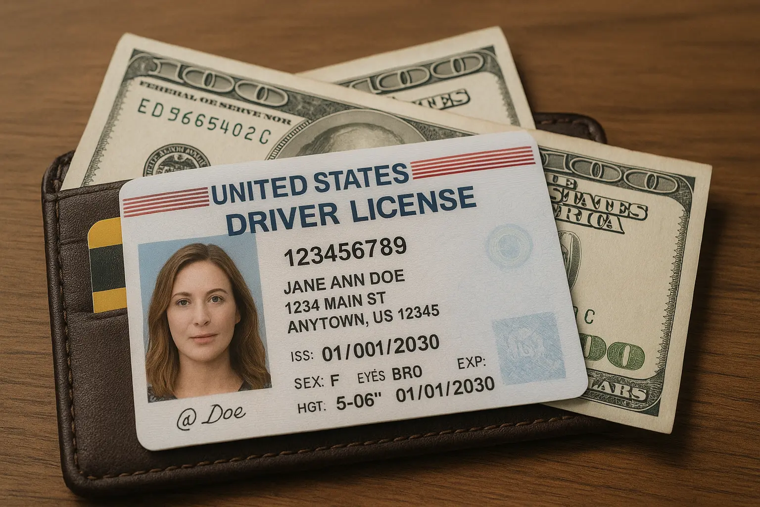 USA driving license card cost