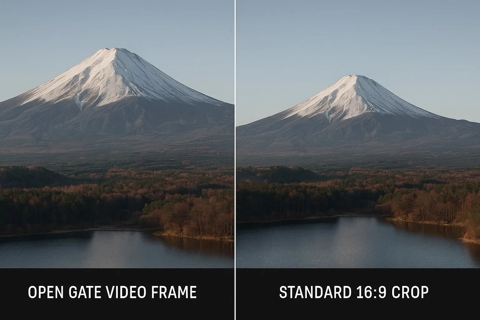 Open gate vs cropped video frame on Canon C50.