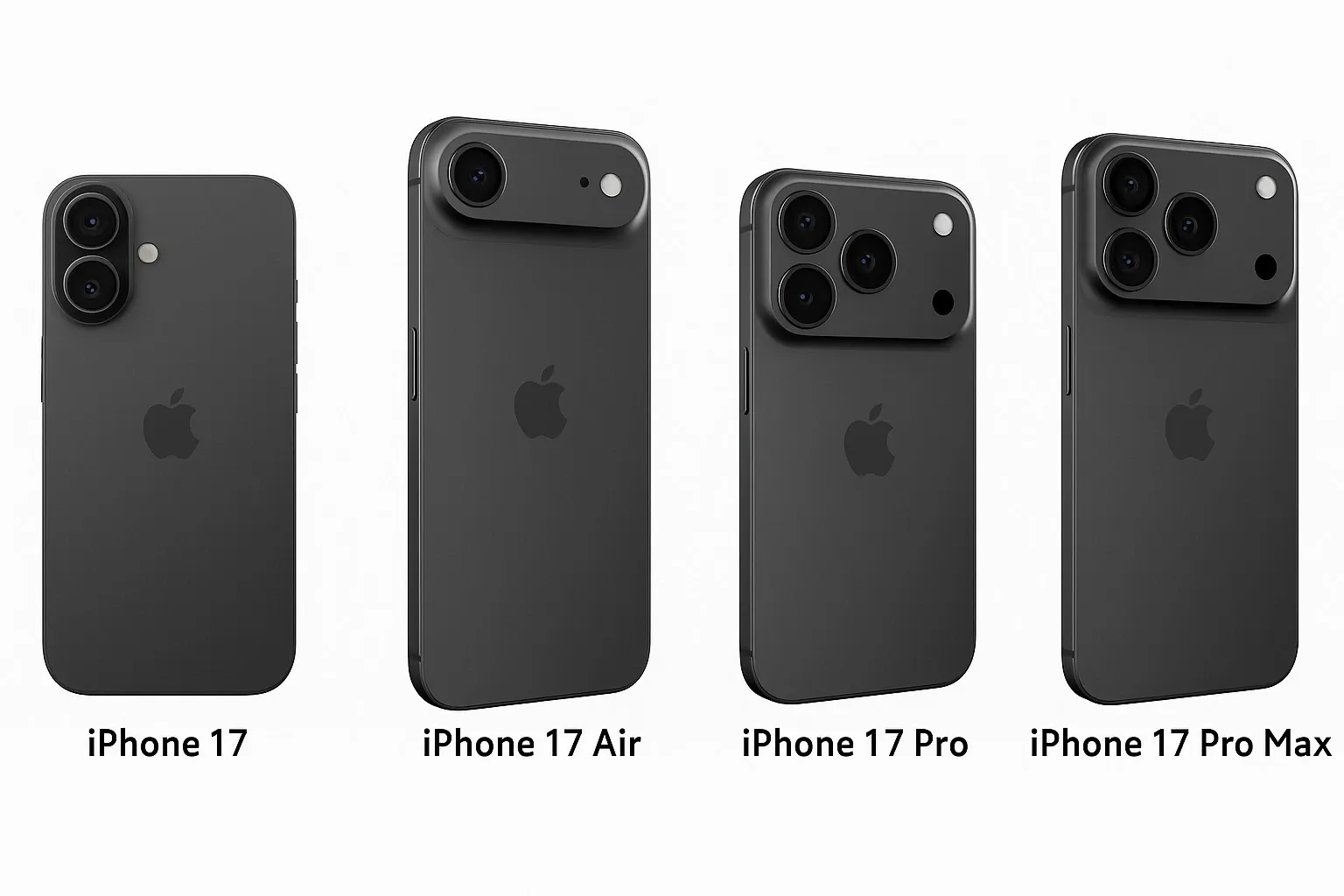 Comparison chart of iPhone 17 Pro and Pro Max.
