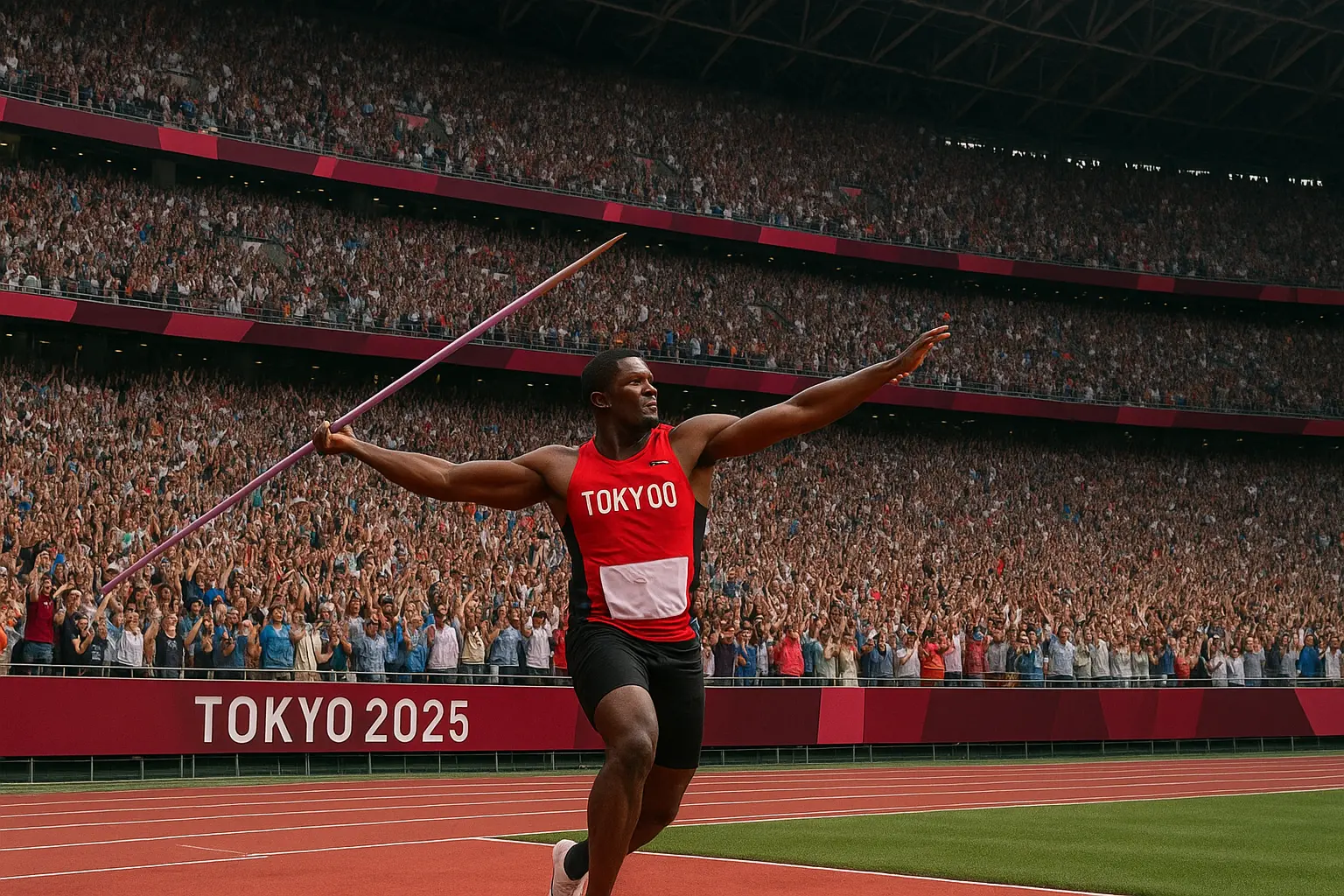 Fans cheering at Javelin Throw World Championship 2025 Final live.