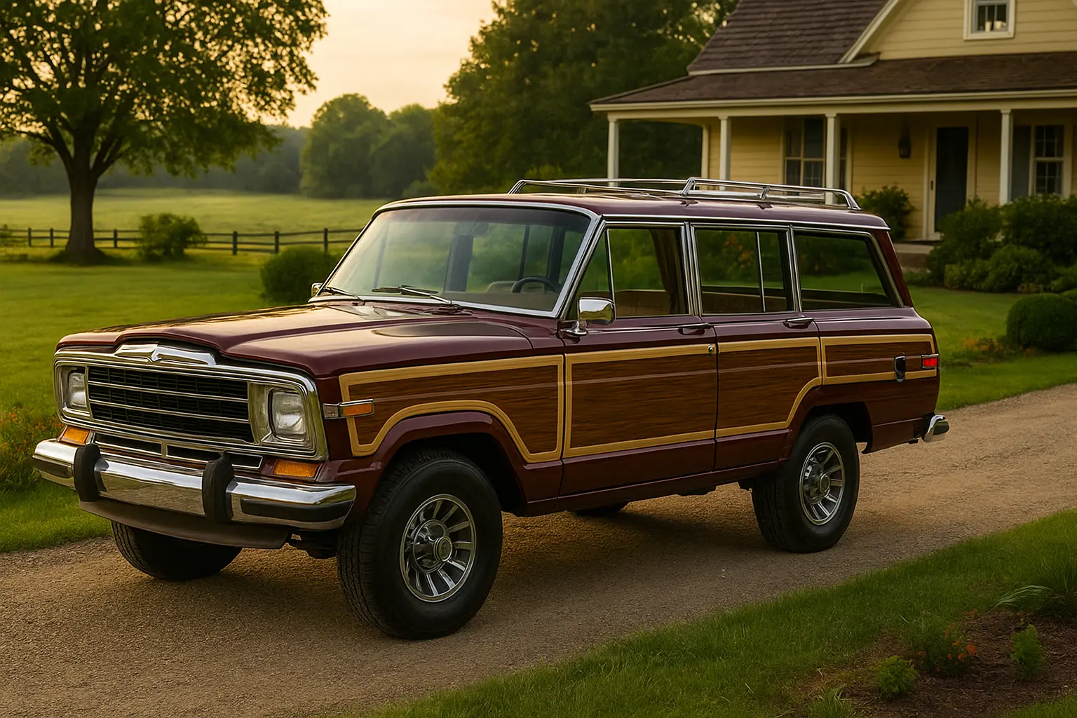 Jeep old model Wagoneer wood panel.