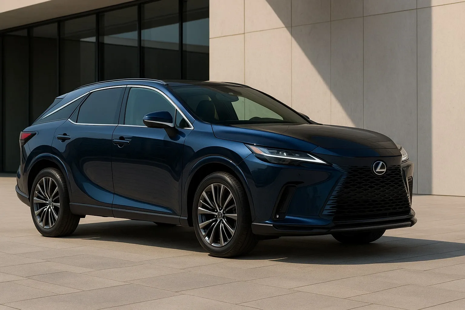 2026 Lexus RX exterior in showroom lighting.