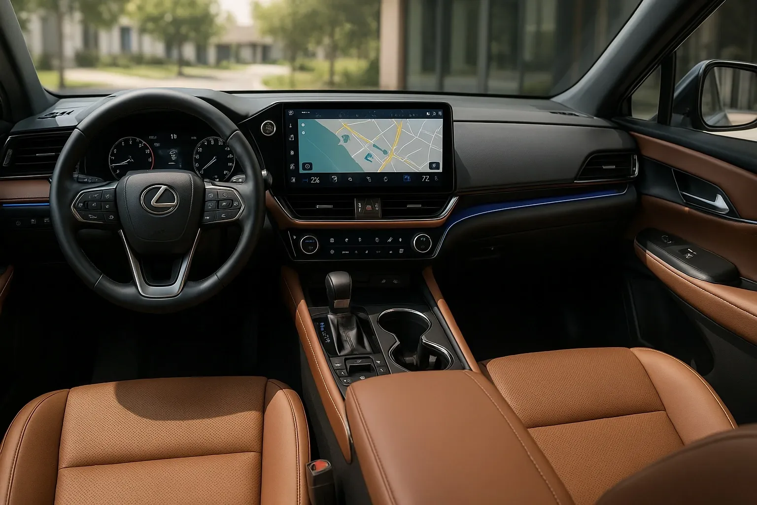 2026 Lexus TX interior dashboard and seating.