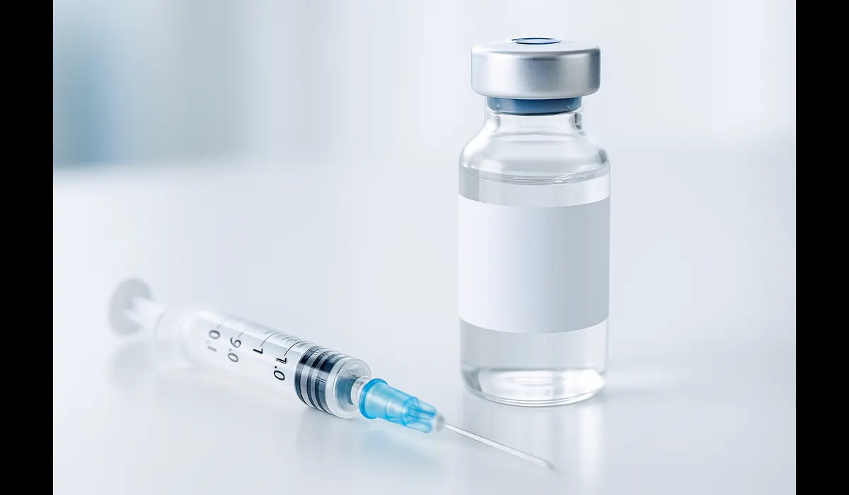 MMR vaccine side effects shown with medical vial