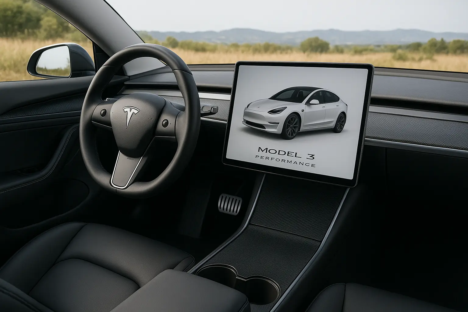 Tesla Model 3 performance interior cockpit