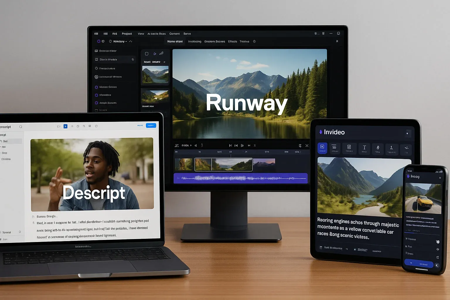 Comparison of popular AI video editing tools on devices.