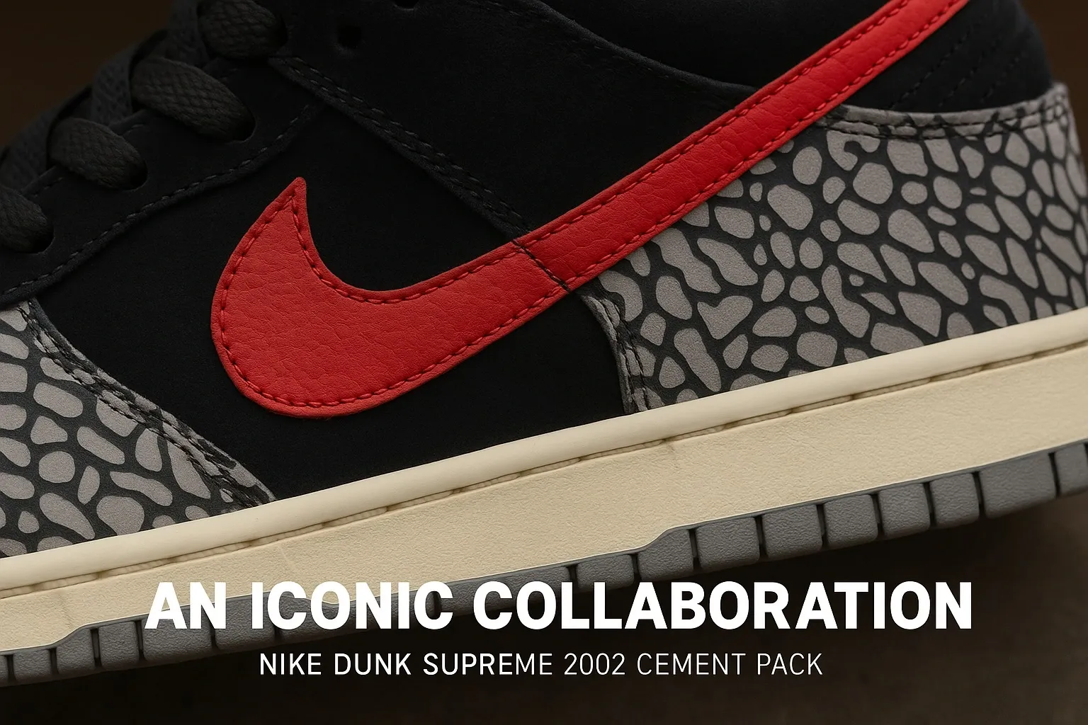 Nike Dunk Supreme Cement Pack with elephant print