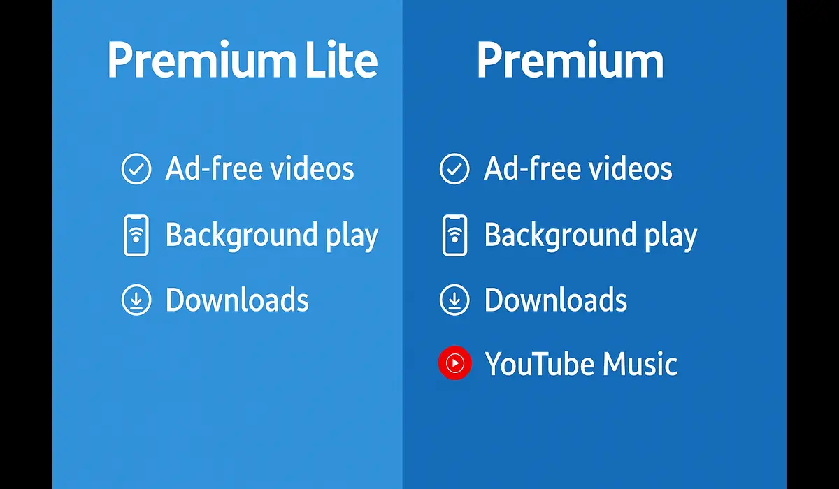 YouTube Premium Lite India price vs Premium