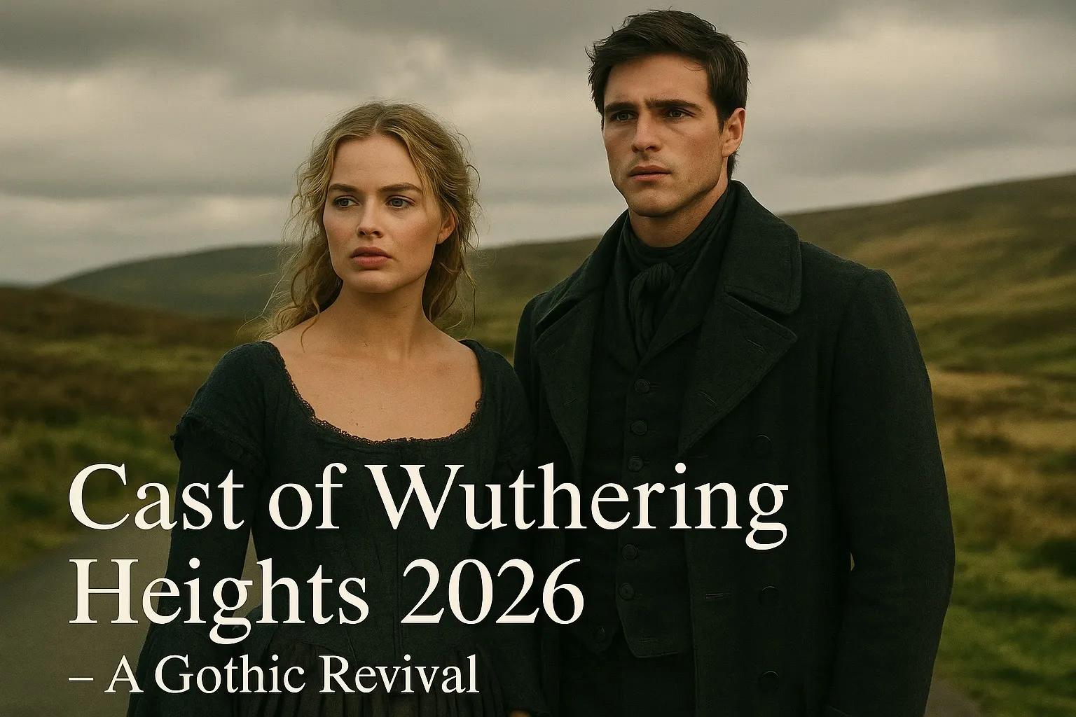Supporting cast of Wuthering Heights 2026 featuring Hong Chau, Alison Oliver, and Shazad Latif.
