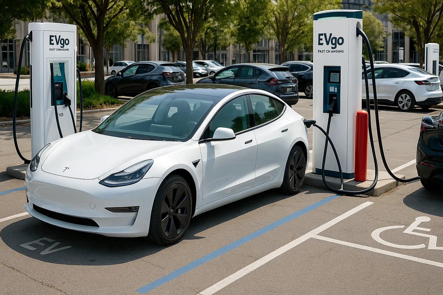 Tesla Model 3 charging options at EVgo