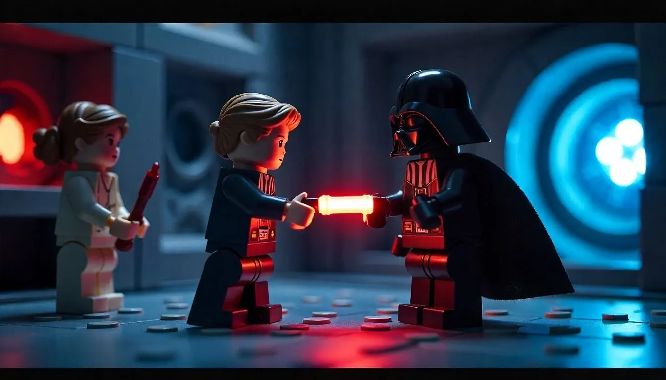 Iconic Star Wars scenes inside the new Lego Death Star 2025.