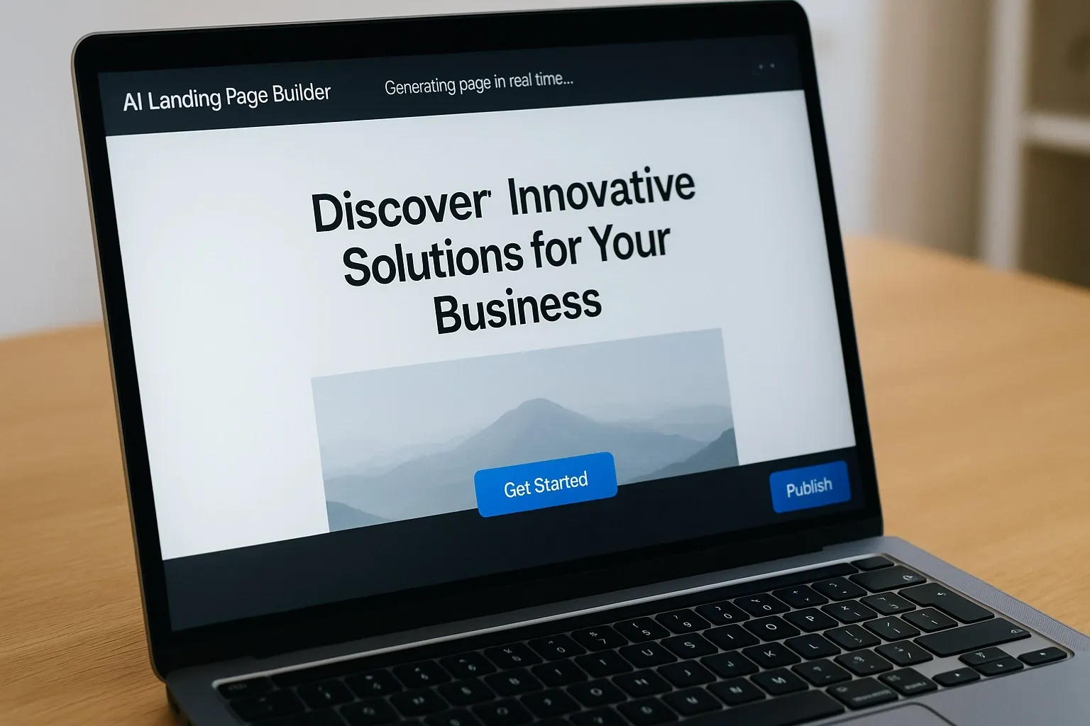 Wix ADI preview of AI-created landing page on desktop and mobile.