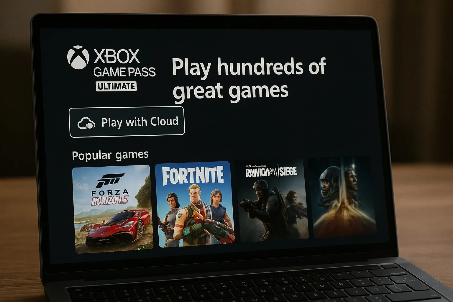 Xbox Game Pass Ultimate interface showing cloud play option