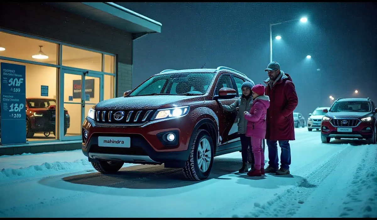Mahindra XUV 3XO GST impact showroom.