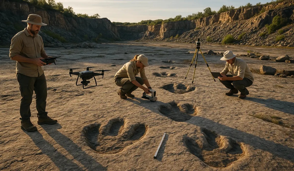 Jurassic dinosaur trackway UK