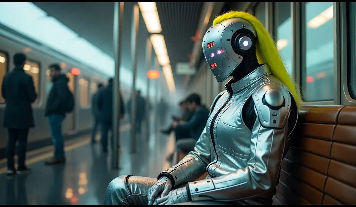 AI avatar futuristic robot costume trending in USA 2025 Halloween.