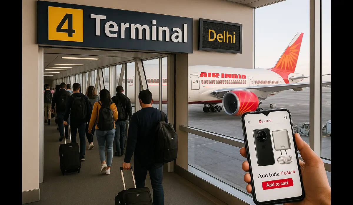 Air India passengers boarding New York to Delhi flight.