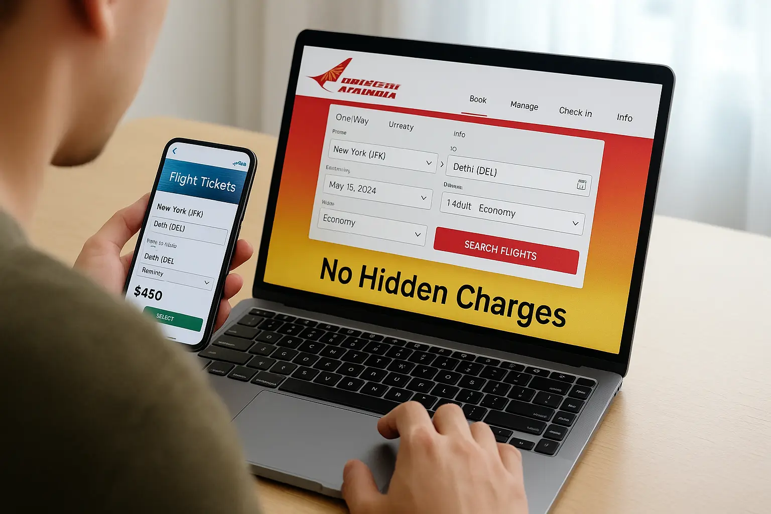 Compare cheap Air India flights online without hidden charges.