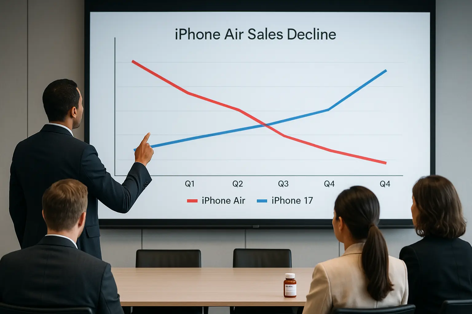 iPhone Air production decline chart