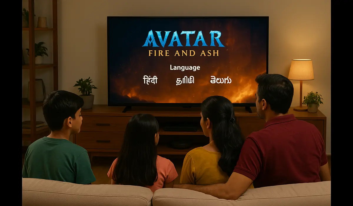 Avatar Fire and Ash language selection India
