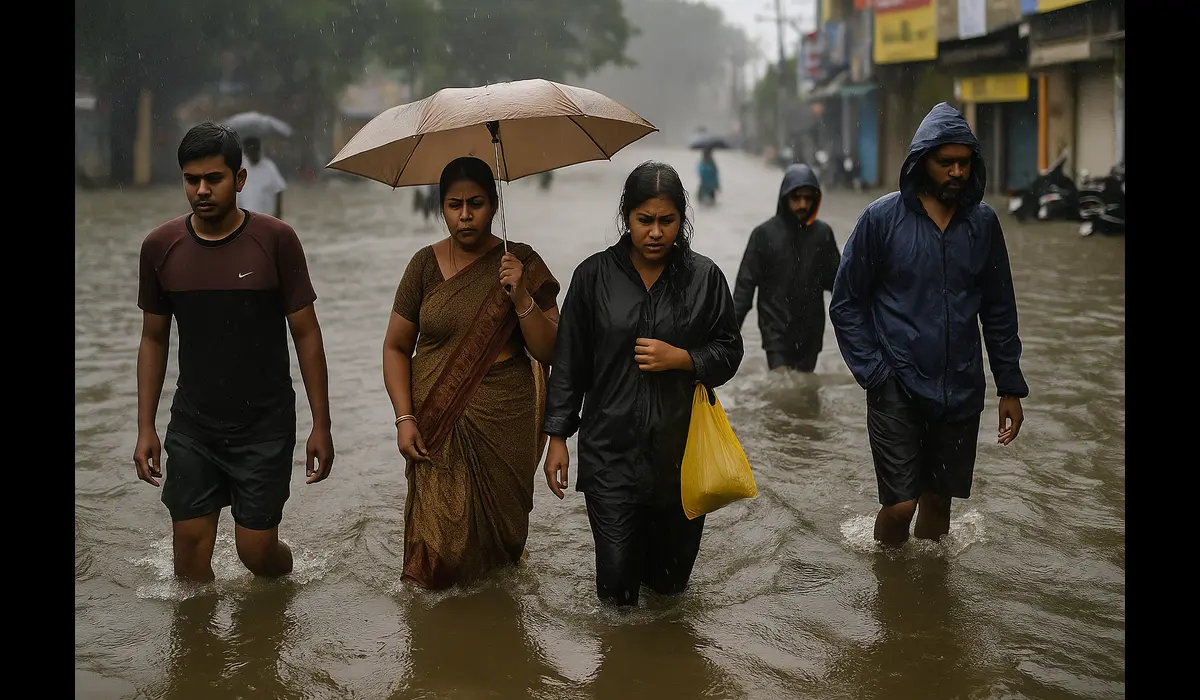 Chennai flood risk Cyclone Montha rainfall advisory October 2025 flooding scene