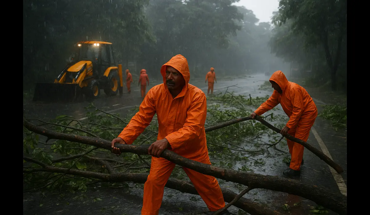 Cyclone Montha rainfall update rescue operations Visakhapatnam.
