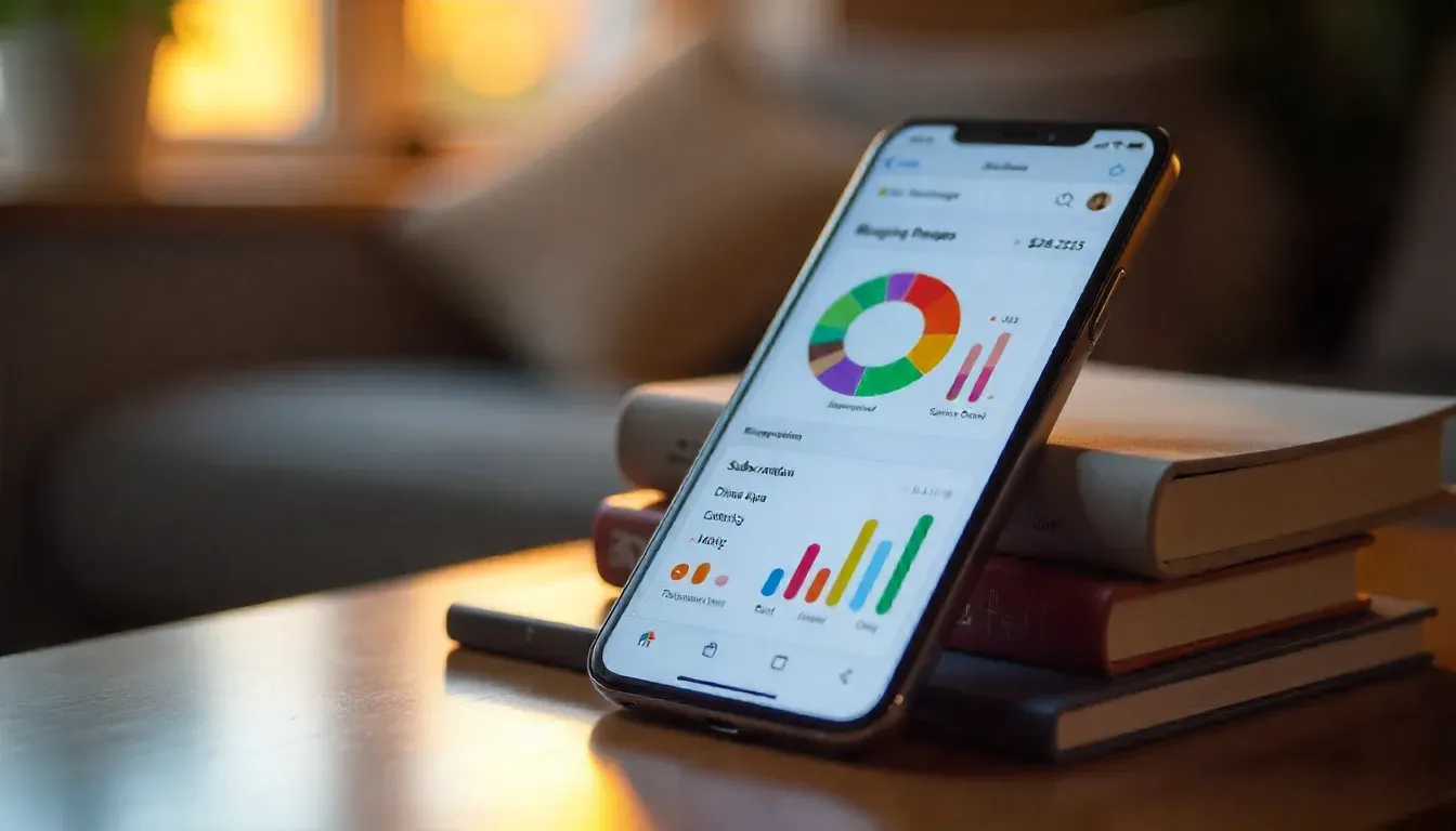 Expense tracking on best budgeting apps in 2025 with pie chart view.