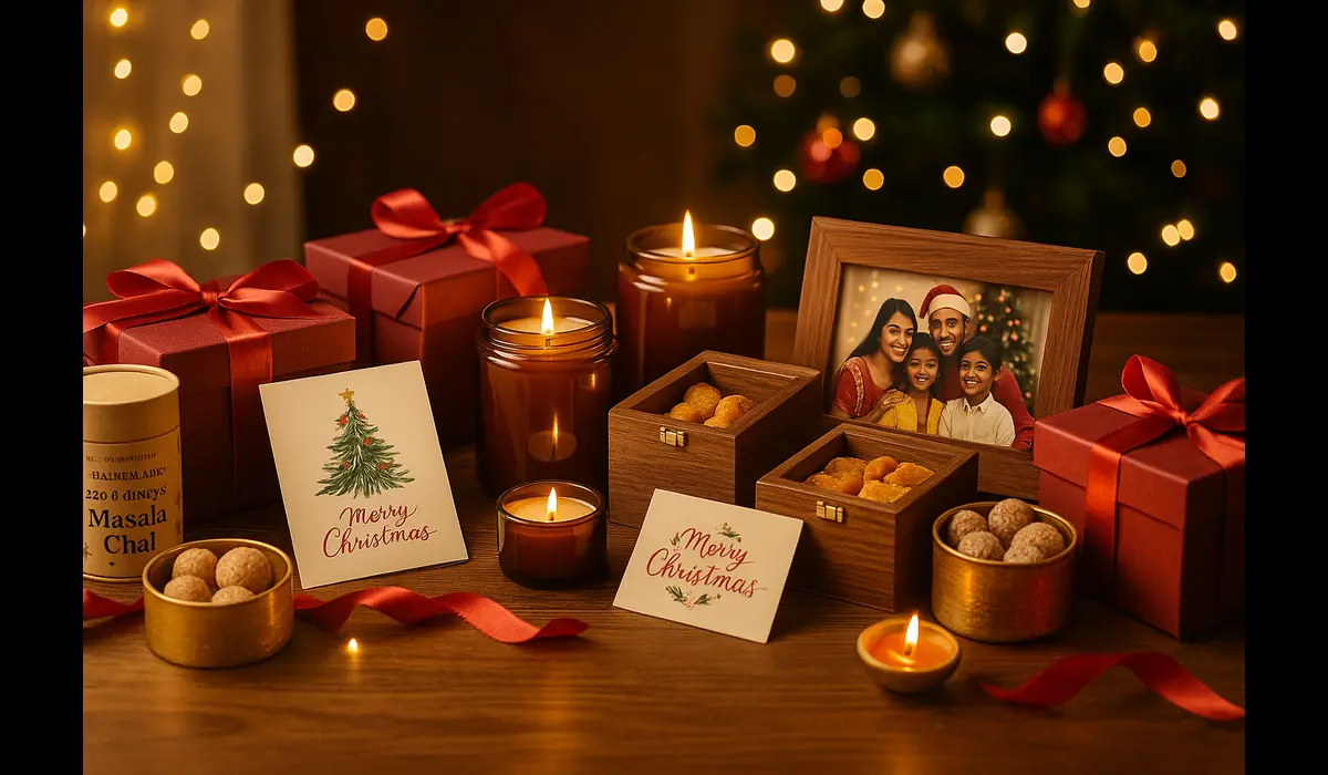 Best Christmas gift ideas in India for family, friends, and loved ones featuring personalized gifts and décor.